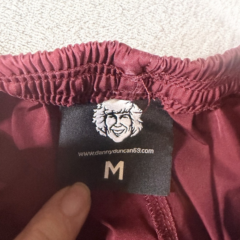 Danny Duncan Athletic Shorts Mens M Burgundy Elastic Waist Merch Polyester - Picture 7 of 8